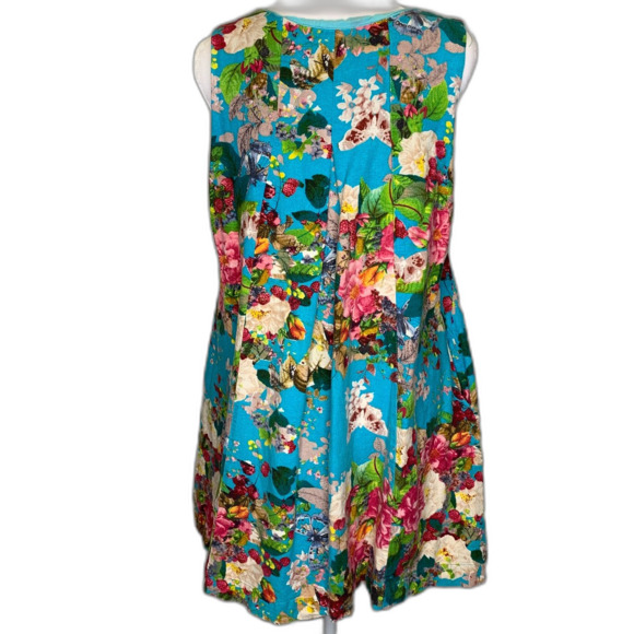 Womens UMGEE Dress Tunic Floral‎ Butterfly Swing Babydoll Cottagecore Lagenlook - Picture 2 of 8